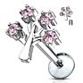 316L Surgical Steel Life Tree Top Clear Cz Labret Helix Tragus Piercing Cartilage Earring Studs