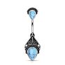 316L Surgical Steel Turquoise Belly Bar Button Ring Sets Jewelry