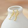 3 Pairs Set 925 Silver Post Zircon Link Chain Circle Earrings Real 18K Gold Plated Cuban Chain Hoop Earrings Set for Women