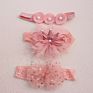 3 Pieces Hair Bands Set Baby Bow Flower Crown Headbands Elastic Hair Band