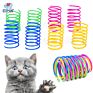 4Pcs Plastic Spring Cat Toy Colorful Coil Spiral Springs Pet Action Wide Durable Interactive Toy