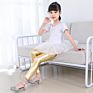 4Pcs/Set Girls Skinny Faux Leather Leggings for Show Kids Wet Look Shiny Performance Metallic Stretch Leggings