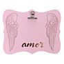 4X6 Pink Shaped Photo Wood Picture Frames Holder with Clip for Gift