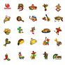 50Pcs Cute Cartoon Mexican Food Taco Decorative Stickers for Car Wall Bottle Laptop Cactus Mexican Culture Sticker