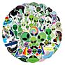 50Pcs Green Alien Pvc Stickers Diy Laptop Hydro Flask Guitar Motorcycle Decoration Decals Vinyl Stickers