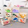 51.8*35.8*35.5Cm Foldable Organizer with Lid Oxford Fabric Cute Animal Washable Kids Toys Storage Box