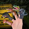 5 Pieces Set Plastic Soft Rubber Realistic Full Body Cute Animal Pretend Play Toy Dinosaur Hand Finger Puppet