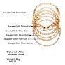 6-Piece Gold Thick and Thin Chain Crystal Bracelet Set for Suit Decoration