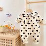 6358 Baby Girl Thick Clothes Newborns Jumpsuit Peach Heart Print Bodysuit Infant Rompers Warm One-Piece Toddler Overalls