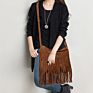 6 Colors Bohemian Matte Suede Leather Shouder Messenger Bags Women Vintage Long Tassel Handbags