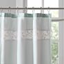 72X72 Farmhouse Home Bathroom Aqua Shower Curtain Machine Washable Faux Silk Embroidered Floral Shower Curtain