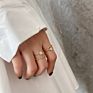 7 Designs Waterdrop Geometric Rings Cz Stone Twisted Chain Rings for Women Small Beads Minimalist 925 Sterling Silver Jewelry