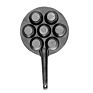 7 Hole Dimple Cast Iron Takoyaki Pan Antique Cast Iron Danish Pastry Pan Muffin Corn Biscuit Bread Mold Mini Pancake Cake Pan