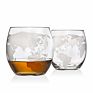 850Ml Whisky Decanter Globe Whiskey Decanter Set with Wooden Tray Glass Bottles