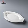 8 Inch Oval Plate Food Plate Dish Set Porcelain Tableware Ceramic Dessert Dishes Ceramic Butter Plate with Lid