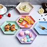 8 Sets White Straw Whest Hexagon Luxury Cute Plate Set Dishes Catering for Wedding Hotel Chinaware