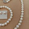 925 Silver Earring Good Luster Pearl Set Freshwater Pearl Jewelry Set for Wedding , 8 Mm near round Pearl