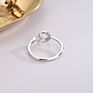 925 Silver Simple Diamond Inlaid Star Moon Ring Trend Single Ring