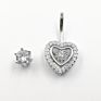 925 Sterling Silver Belly Button Ring Heart Belly Ring for Women
