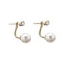 925 Sterling Silver Gold Plated Diamond Cubic Cz Pearl Ear Jacket for Women
