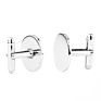 925 Sterling Silver Jewelry Rhodium Plated round Cufflinks Silver Men's Jewelry