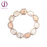 925 Sterling Silver Luxury Adult Freshwater Mother of Pearl Gold Plated Handmade Unique Jewelry Women Bracelet