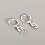 925 Sterling Silver Seashell Drop Earrings 24 Gold Plated Shell Drop Circle Huggie Earrings for Women