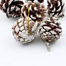 9 Pcs White Tipped Natural Christmas Hanging Pine Cones Ornaments for Home Wedding Decorations