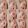 Aaa22 Rhinestone Women Earrings Ear Cuff Jewelry Gifts Wrap Earrings Butterfly Flowers Diamond Ear Clips