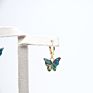 Abalone Shell Butterfly Pendant Jewelry Set Necklace Earrings
