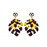 Acrylic Acetate Statement Palm Leaf Resin Monstera Drop Dangle Earrings for Women Girls