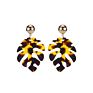 Acrylic Acetate Statement Palm Leaf Resin Monstera Drop Dangle Earrings for Women Girls