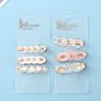 Acrylic Chain Hair Barrettes for Women Ladies Chain Hairgrips Transparent Pink Chain Acrylic Side Hair Clips