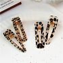 Acrylic Leopard-Print/Zebra-Print Hair Clips Set Simple Geometric Duck Bill Hairpins Hair Accessory for Women Girls Accessories