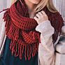 Acrylic Snood Plaid Knitted Loop Scarf Infinity Scarf