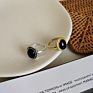 Adjustable Statement Natural Stone Black Onyx Ring Gold 925 Sterling Silver Rings Bridesmaid Wedding Enamel Ring for Women