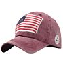 Adjustable Washed Cotton Embroidered Women Dad Hat American Flag Baseball Cap