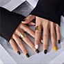 Adjustable Women Statement Rings Personalized Gold Bold Initial Letter Open Ring