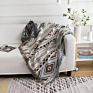 Afghan Blanket Solid White Blue Red Geometric Stripe Yarn Dyed Throw Sofa Cover Couch Blanket with Fringe Tassel
