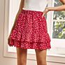 Aidi High-Waist Ruffled Small Floral Skirt Beach High Waist Women's Skirts