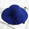 Allch Rts Polyester Women Fedora Wide Brim Camel Color Felt Floppy Hat