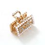 Alloy Metal Hair Accessories Gold Color Rhinestone Pearl Hair Claws for Women