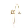 American Personalized Alloy Gold Plating Zircon Sun Moon Shape Adjustable Slim Arm Cuff Bracelets