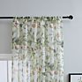 American Style Sheer Window Panel Floral Printing Voile Curtain Fabric Kitchen Curtains
