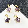 Amethyst Stone Pentagonal Shape Pendant Pendant Charm for Jewelry Diy for Choker for Necklace