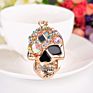 and Punk Style Key Chain Unisex Gift 3D Creative Novelty Blings Rhinestone Inlaid Crystal Skull Keychain