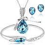 Angel Tears Austrian Crystal Necklace & Bangle & Earring Set Jewelry Set