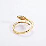 Animal Jewellery Cz Diamond Gold 925 Sterling Silver Snake Wrap Ring