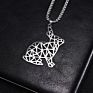 Animal Series Pure Hollow Geometric Stainless Steel Bunny Silver Pendants for Necklace Men