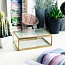 Antique Copper Glass Box Jewelry Stand Cosmetic Storage Box for Home Decoration